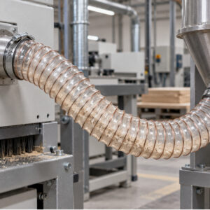 Tubo flessibile trasparente per aspirazione trucioli industriali