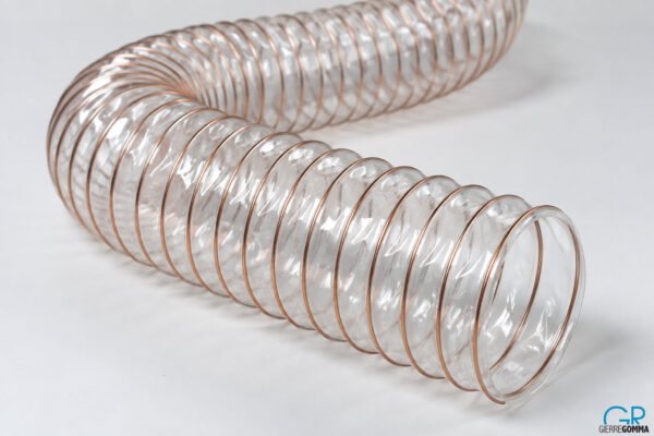 tubo pu04r Tubo flessibile trasparente con spirale metallica