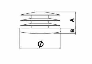 Disegno tecnico di un componente circolare a dischi sovrapposti