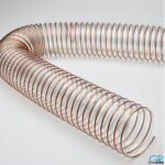 Tubo flessibile trasparente con spirale metallica marrone
